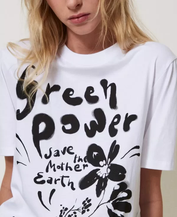 Camiseta estampado "green power" - Imagen 4