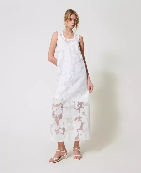 Vestido largo de organza