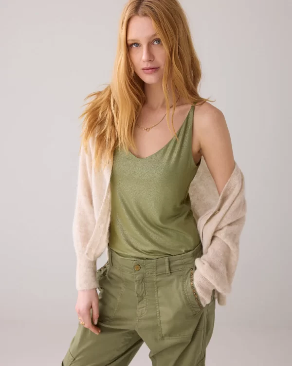 Top de lúrex reversible