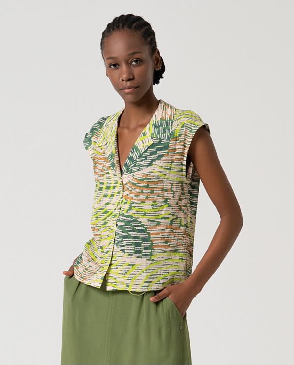 Blusa fluida estampada