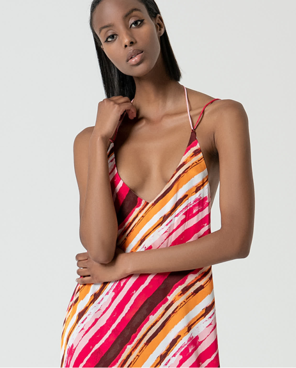 Vestido largo satinado - Imagen 3