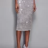 Falda midi con lentejuelas