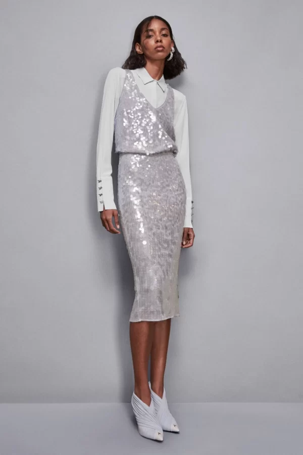 Falda midi con lentejuelas - Imagen 4