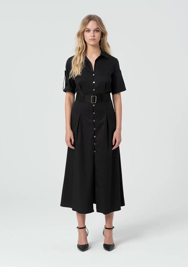 Vestido camisero con cinturón - Imagen 2