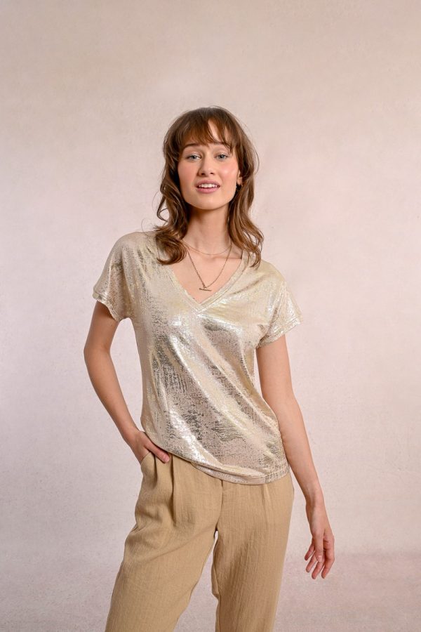 Camiseta efecto metalizado