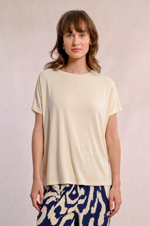 Camiseta viscosa manga corta amplia