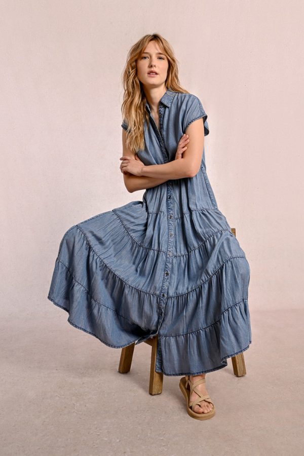 Vestido denim con volantes - Imagen 2