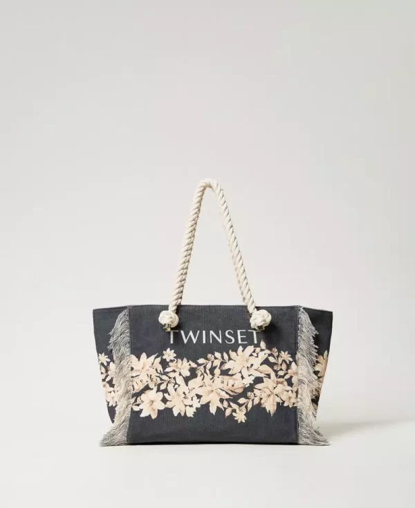 Bolso de lona estampado floral - Imagen 5