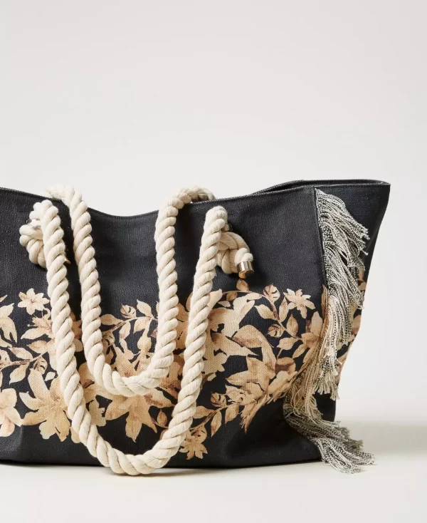 Bolso de lona estampado floral - Imagen 2