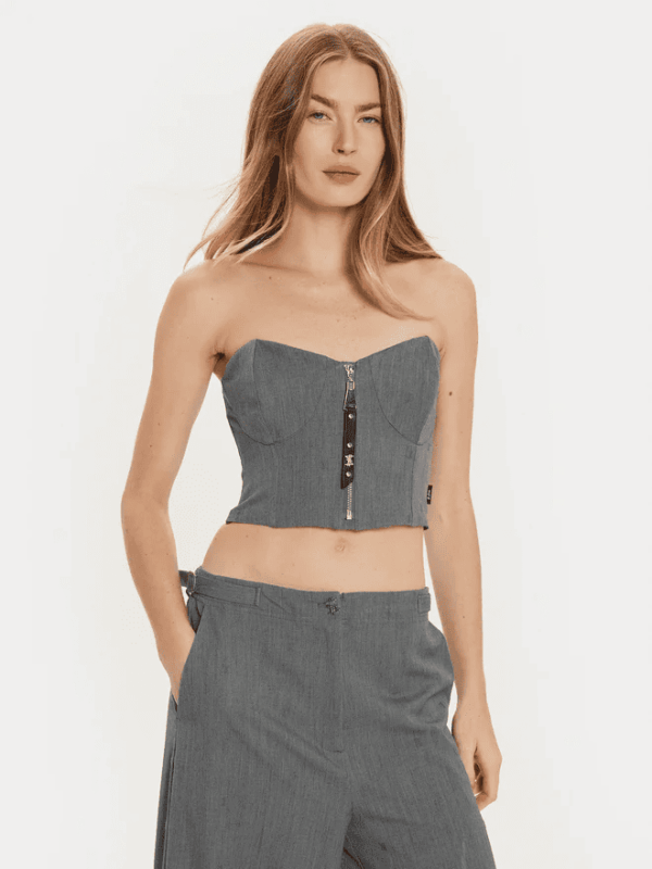 Top gris slim fit