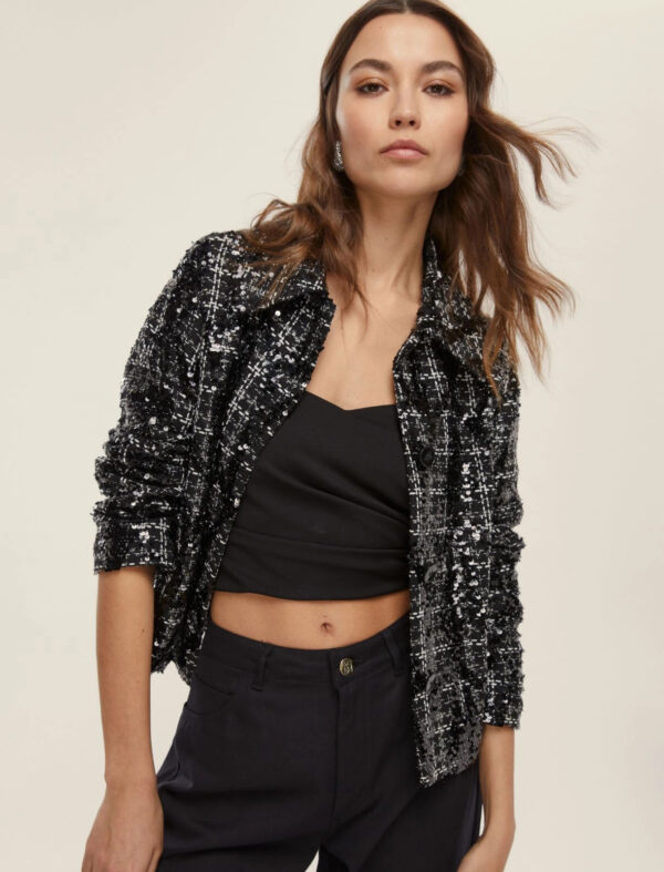 Chaqueta de estera con lentejuelas