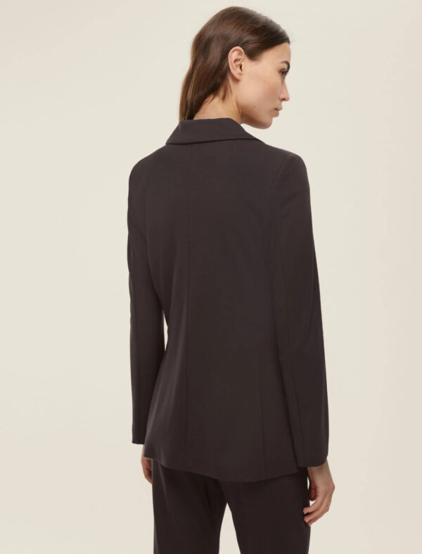 Chaqueta de botonadura doble de punto elastico - marrón oscuro - Imagen 4