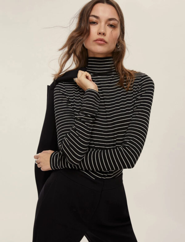 jersey de punto elástico de cuello alto - Imagen 4