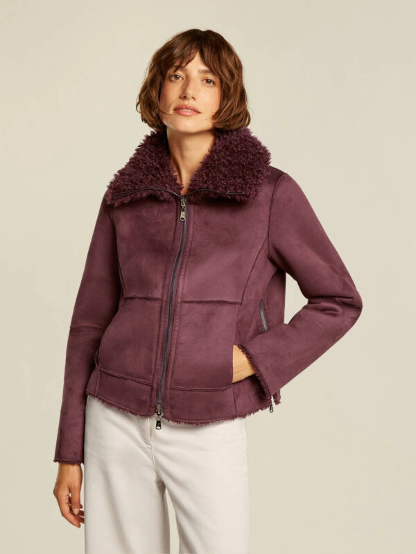 Chaqueta corta reversible de piel sintética